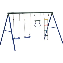 vidaXL Schommelset met schommels, trapeze en ladder