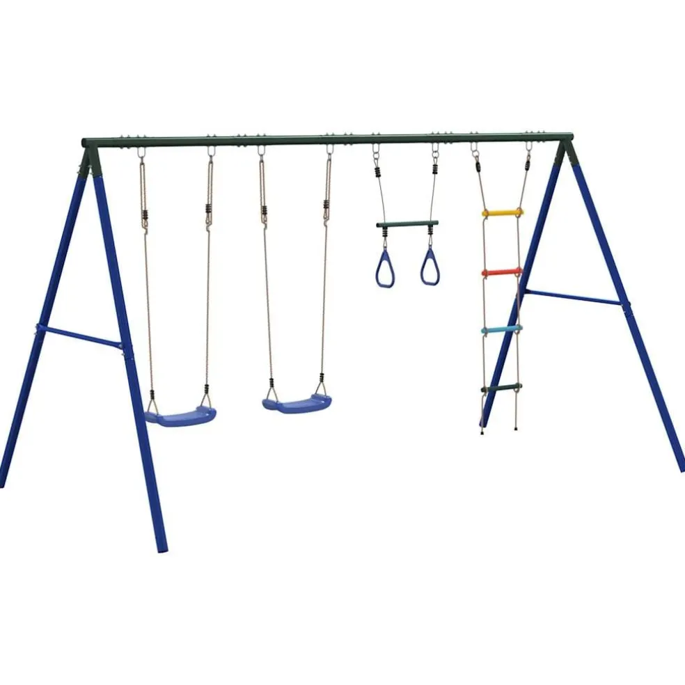 vidaXL Schommelset met schommels, trapeze en ladder