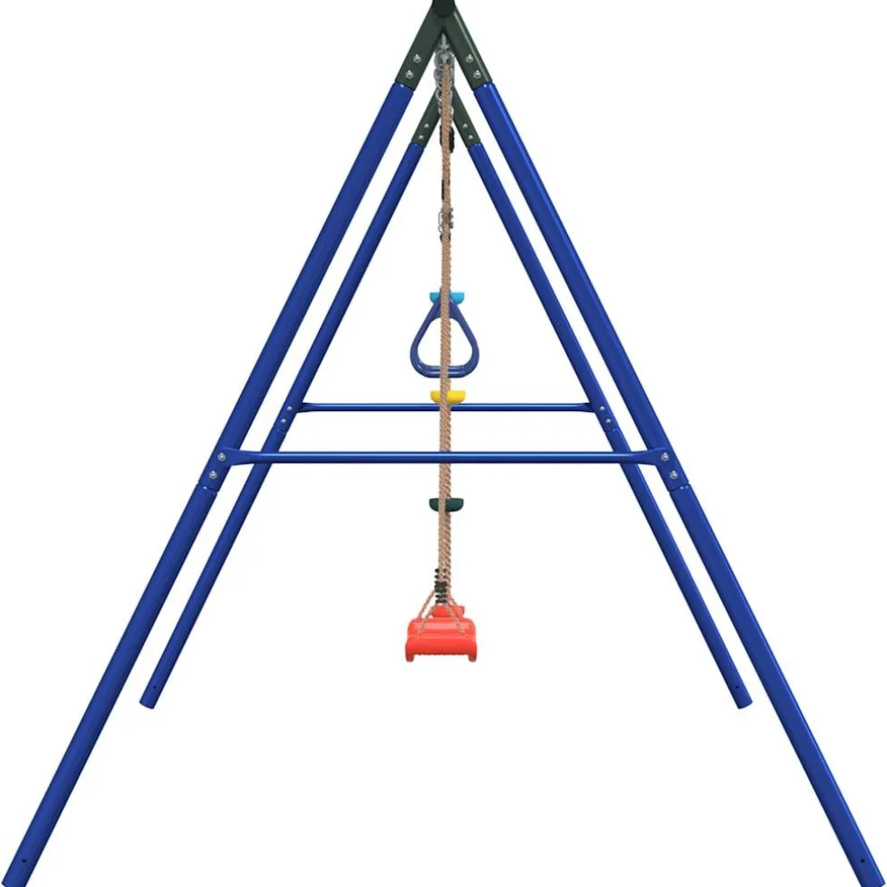 vidaXL Schommelset met schommel, trapeze en klimtouw met schijven