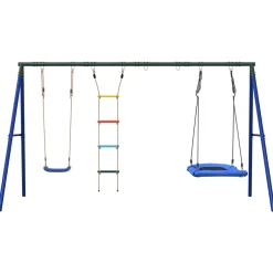 vidaXL Schommelset met schommel, ladder en nestschommel