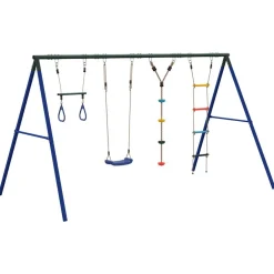vidaXL Schommelset met schommel, trapeze, ladder en klimtouw