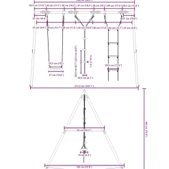 vidaXL Schommelset met schommel, trapeze, ladder en klimtouw