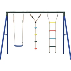 vidaXL Schommelset met schommel, trapeze, ladder en klimtouw