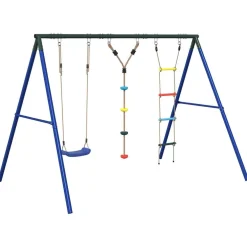 vidaXL Schommelset met schommel, trapeze, ladder en klimtouw