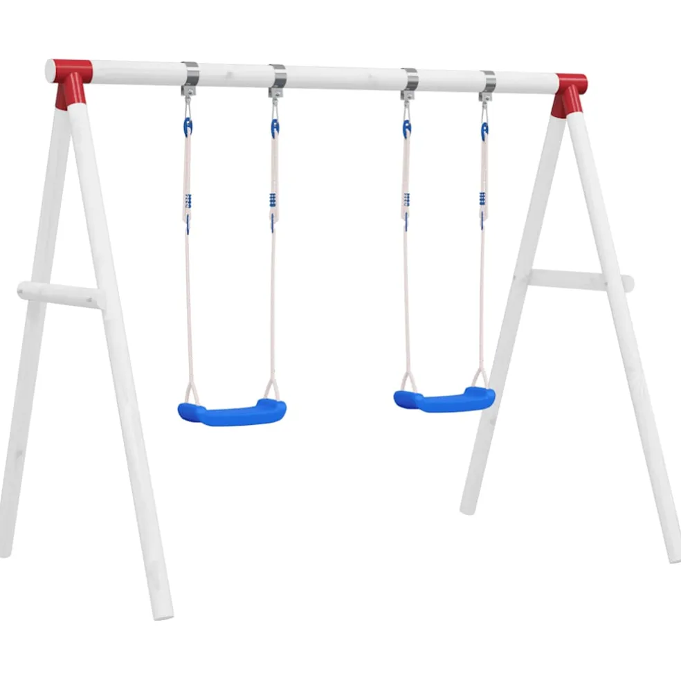 vidaXL Schommelset met 2 zitjes 38x16 cm polyetheen blauw