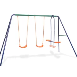 vidaXL Schommelset met 4 zitjes oranje