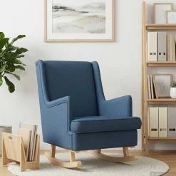vidaXL Schommelstoel Blauw 62 x 80 x 85 cm Stof