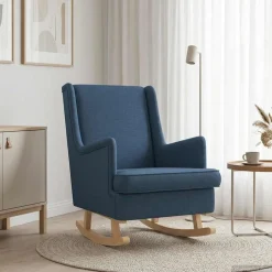 vidaXL Schommelstoel Blauw 62 x 80 x 85 cm Stof