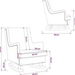 vidaXL Schommelstoel Donkergroen 62 x 80 x 85 cm Stof
