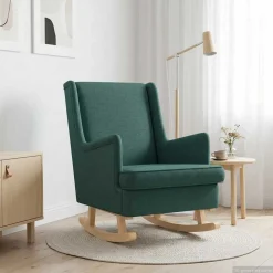 vidaXL Schommelstoel Donkergroen 62 x 80 x 85 cm Stof