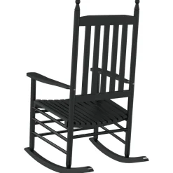 vidaXL Schommelstoelen met gebogen zitting 2 st populierenhout zwart
