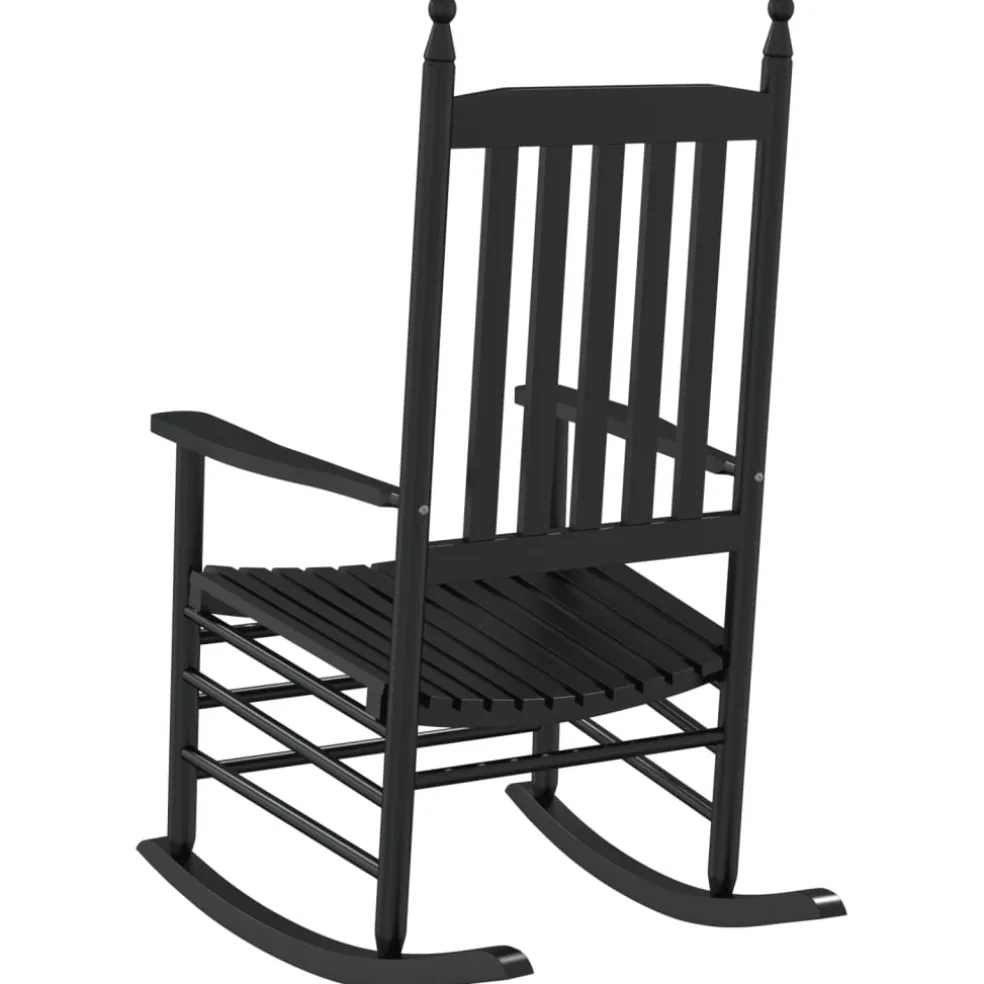 vidaXL Schommelstoelen met gebogen zitting 2 st populierenhout zwart