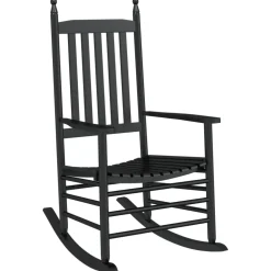 vidaXL Schommelstoelen met gebogen zitting 2 st populierenhout zwart