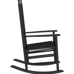 vidaXL Schommelstoelen met gebogen zitting 2 st populierenhout zwart