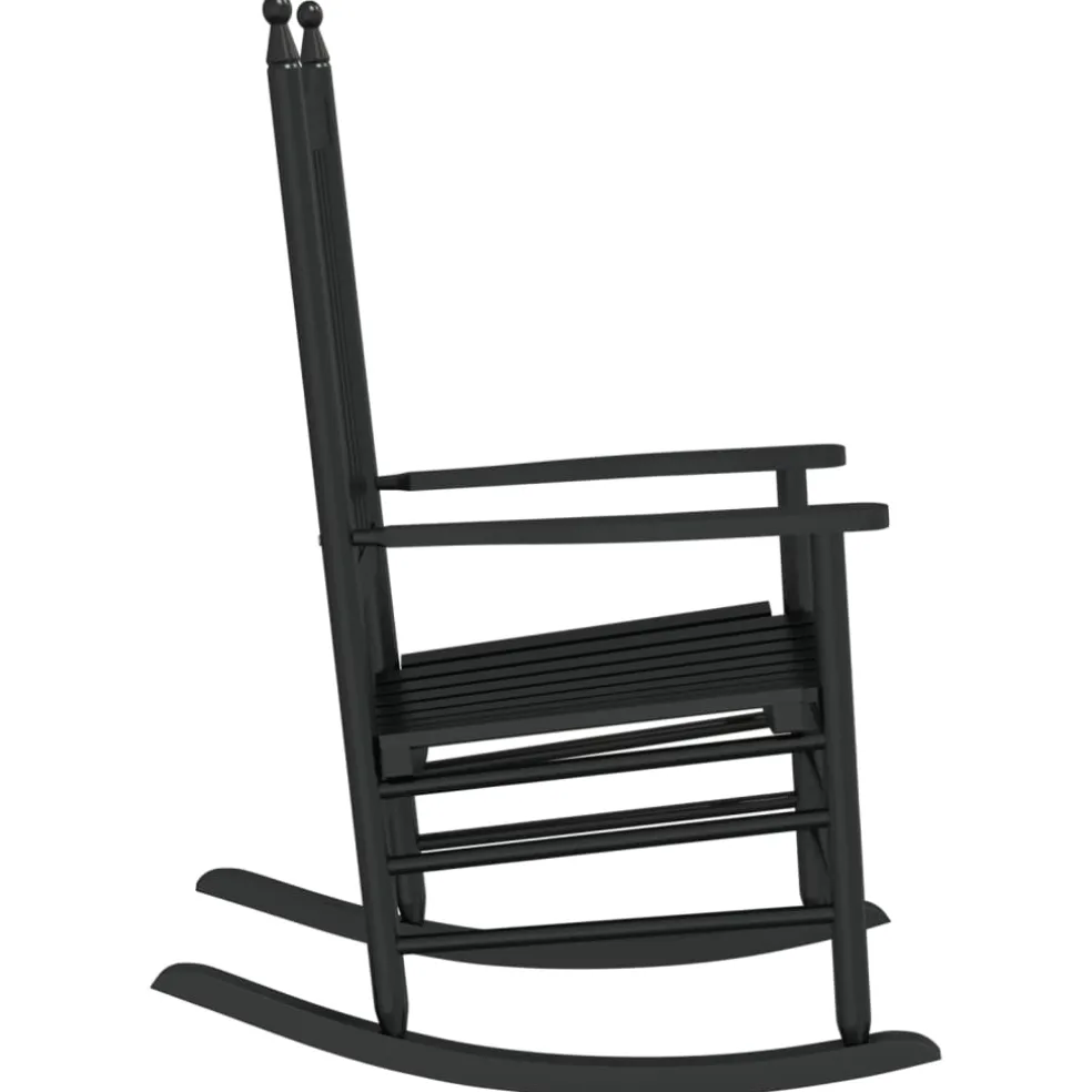 vidaXL Schommelstoelen met gebogen zitting 2 st populierenhout zwart