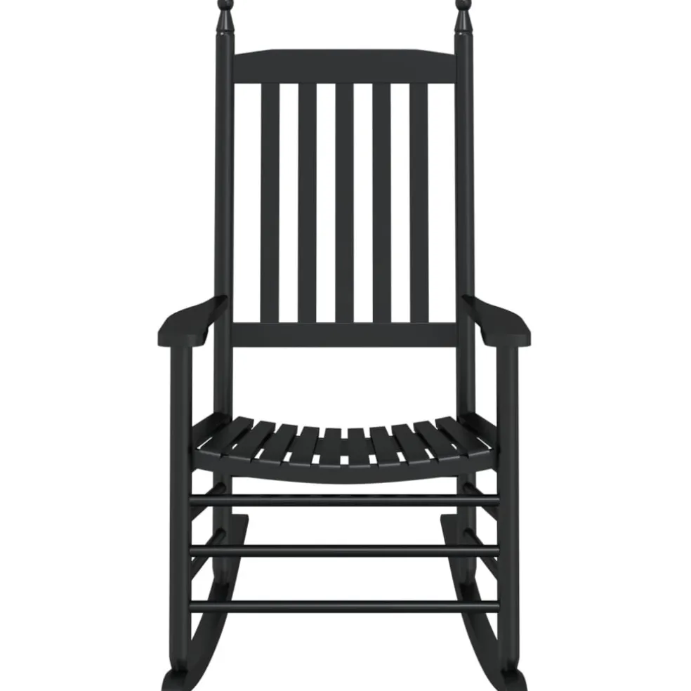 vidaXL Schommelstoelen met gebogen zitting 2 st populierenhout zwart