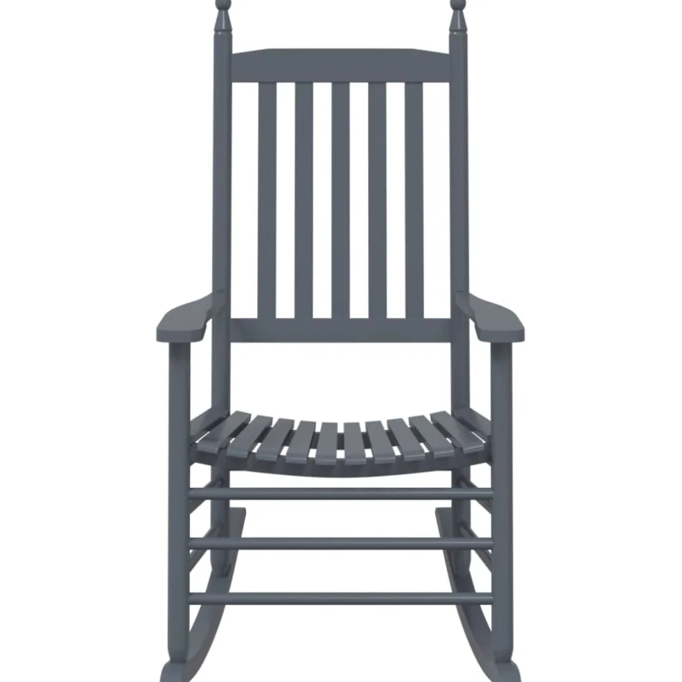 vidaXL Schommelstoelen met gebogen zitting 2 st populierenhout grijs