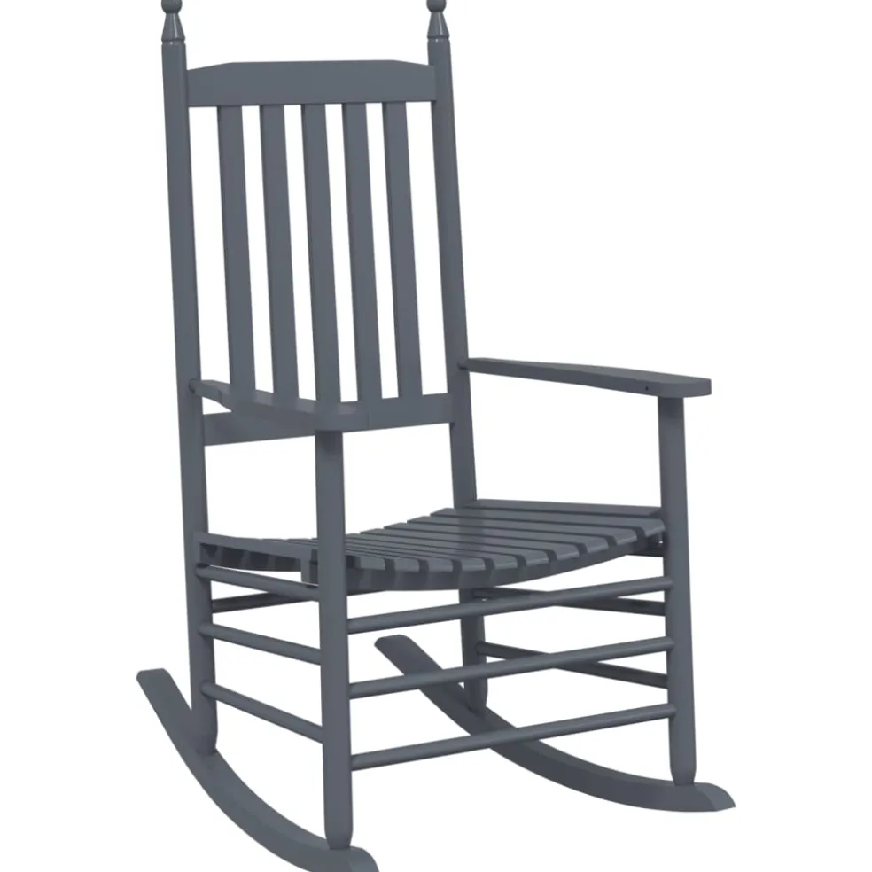 vidaXL Schommelstoelen met gebogen zitting 2 st populierenhout grijs