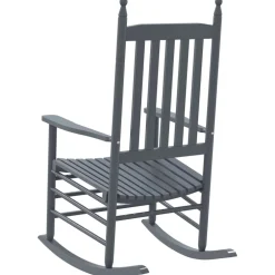 vidaXL Schommelstoelen met gebogen zitting 2 st populierenhout grijs