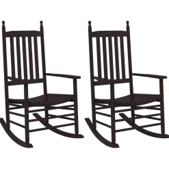 vidaXL Schommelstoelen met gebogen zitting 2 st populierenhout bruin