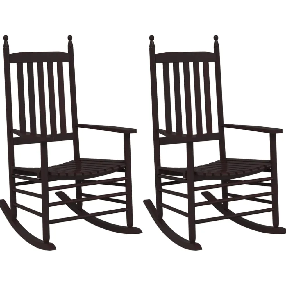 vidaXL Schommelstoelen met gebogen zitting 2 st populierenhout bruin
