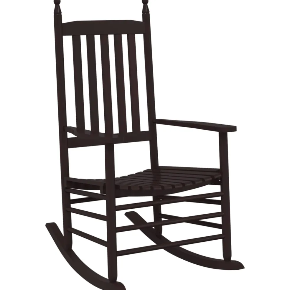 vidaXL Schommelstoelen met gebogen zitting 2 st populierenhout bruin
