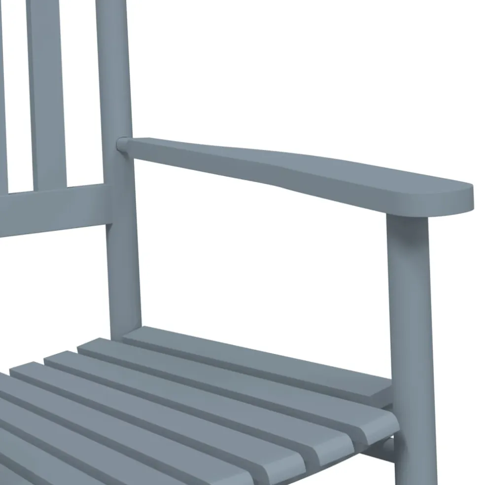 vidaXL Schommelstoelen 2 st met inklapbare tafel populierenhout grijs