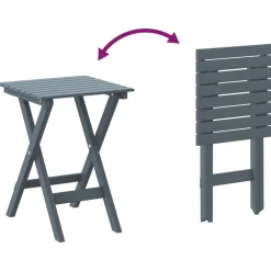 vidaXL Schommelstoelen 2 st met inklapbare tafel populierenhout grijs