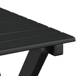 vidaXL Schommelstoelen 2 st met inklapbare tafel populierenhout zwart