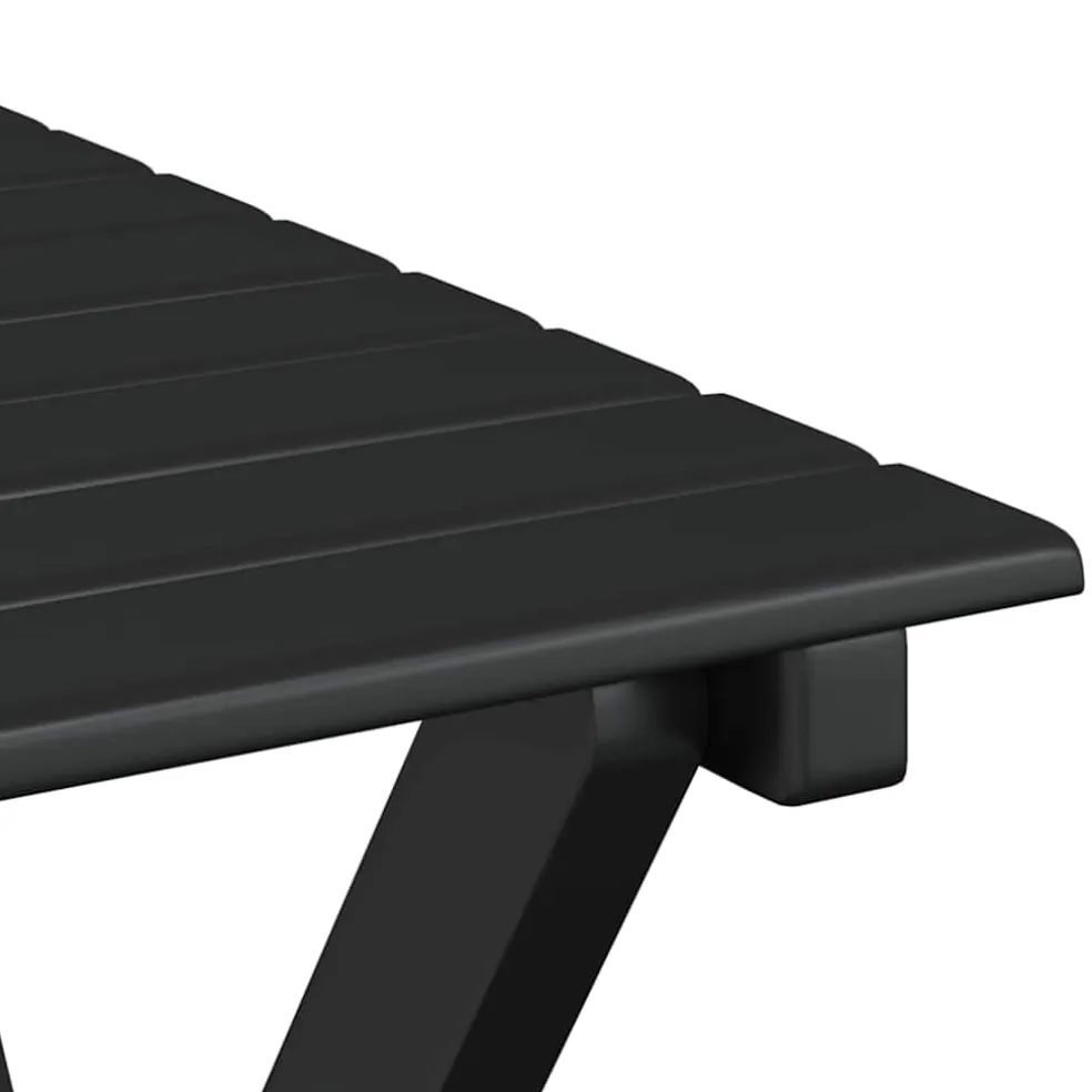 vidaXL Schommelstoelen 2 st met inklapbare tafel populierenhout zwart