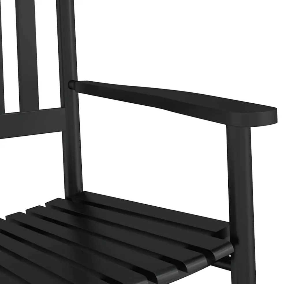 vidaXL Schommelstoelen 2 st met inklapbare tafel populierenhout zwart