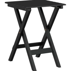 vidaXL Schommelstoelen 2 st met inklapbare tafel populierenhout zwart