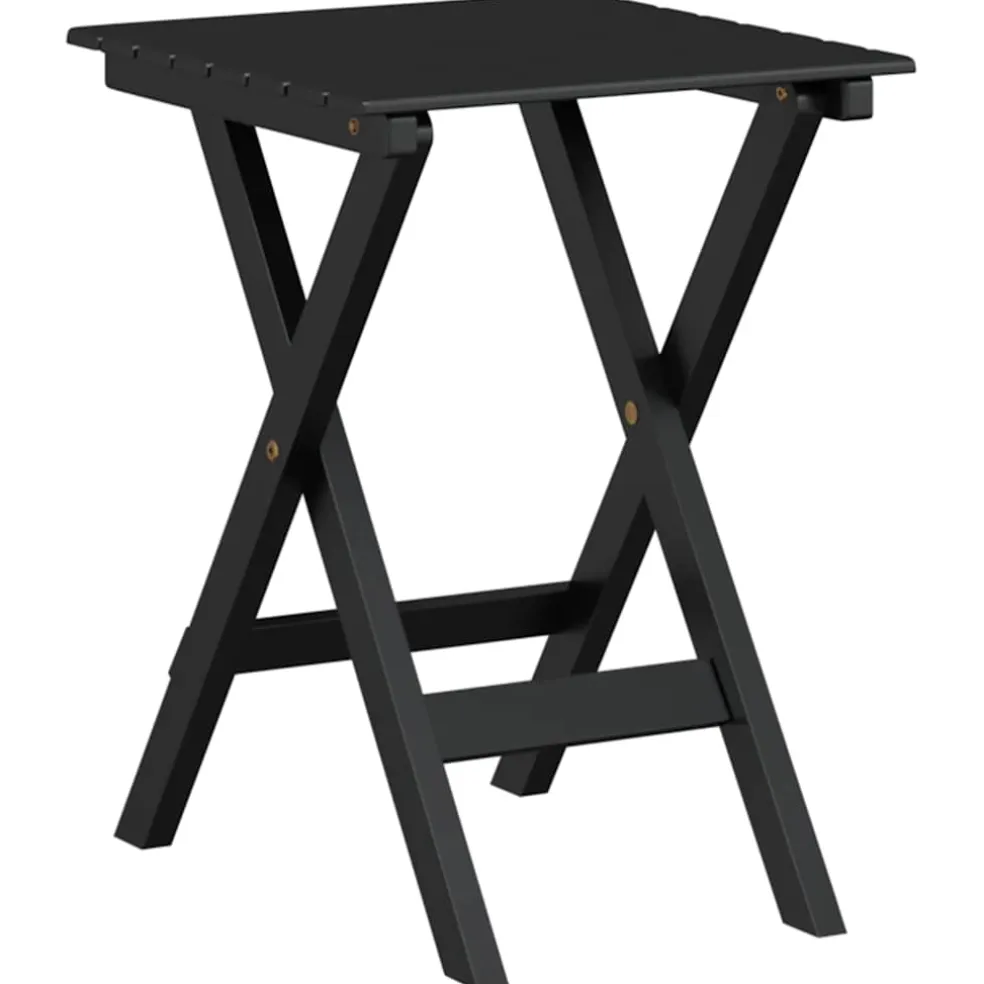 vidaXL Schommelstoelen 2 st met inklapbare tafel populierenhout zwart