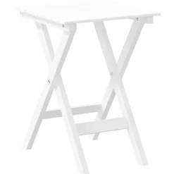 vidaXL Schommelstoelen 2 st met inklapbare tafel populierenhout wit