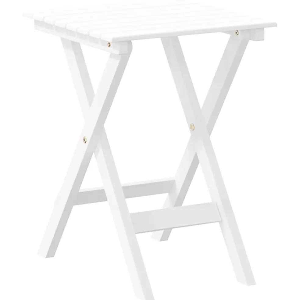 vidaXL Schommelstoelen 2 st met inklapbare tafel populierenhout wit