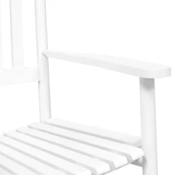 vidaXL Schommelstoelen 2 st met inklapbare tafel populierenhout wit