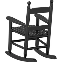 vidaXL Schommelstoelen 2 st voor kinderen massief populierenhout zwart