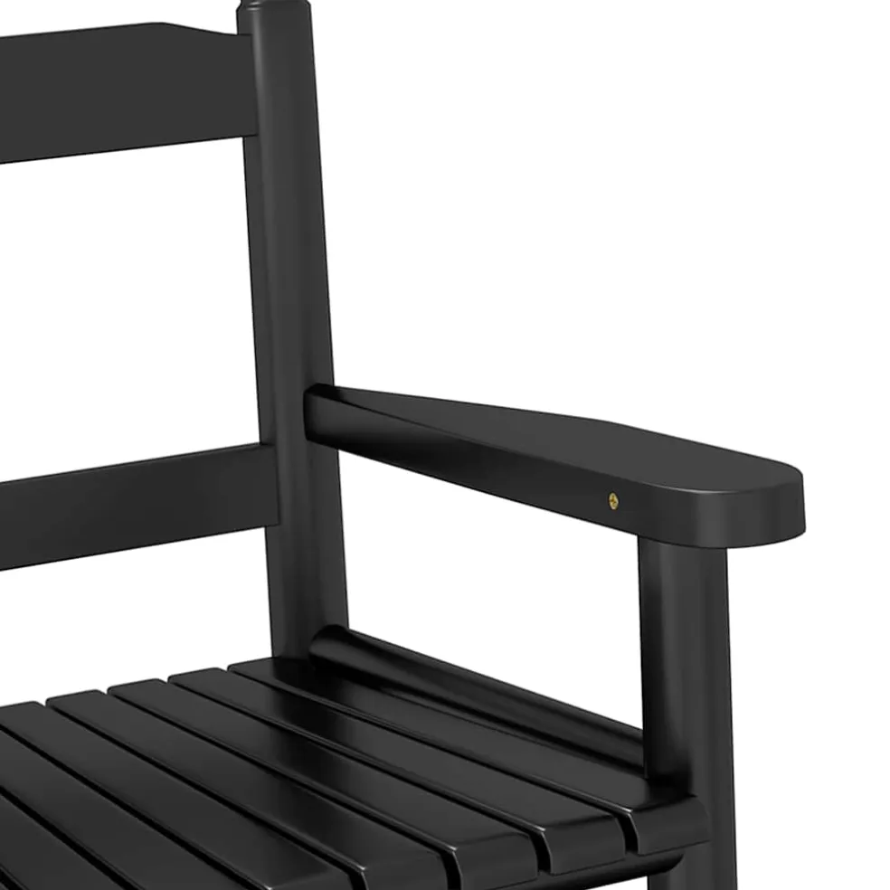 vidaXL Schommelstoelen 2 st voor kinderen massief populierenhout zwart