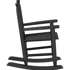 vidaXL Schommelstoelen 2 st voor kinderen massief populierenhout zwart