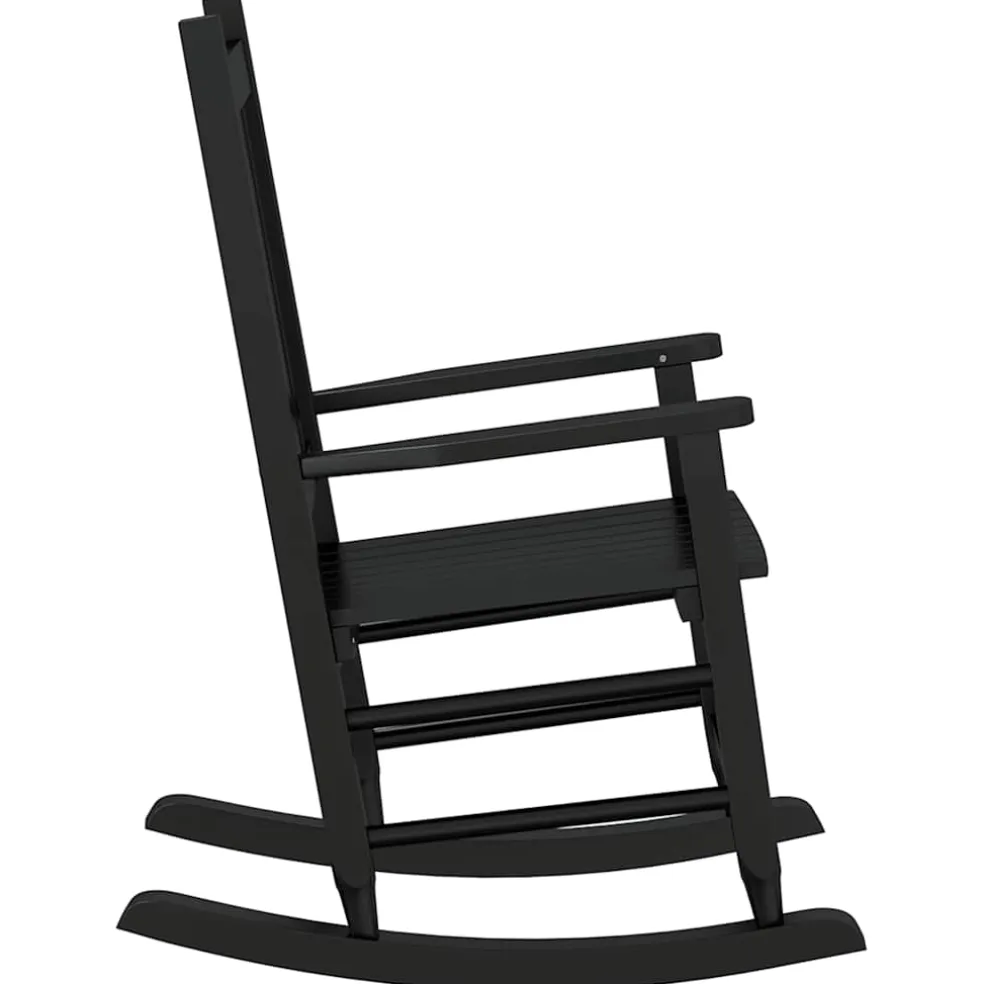 vidaXL Schommelstoelen 2 st voor kinderen massief populierenhout zwart