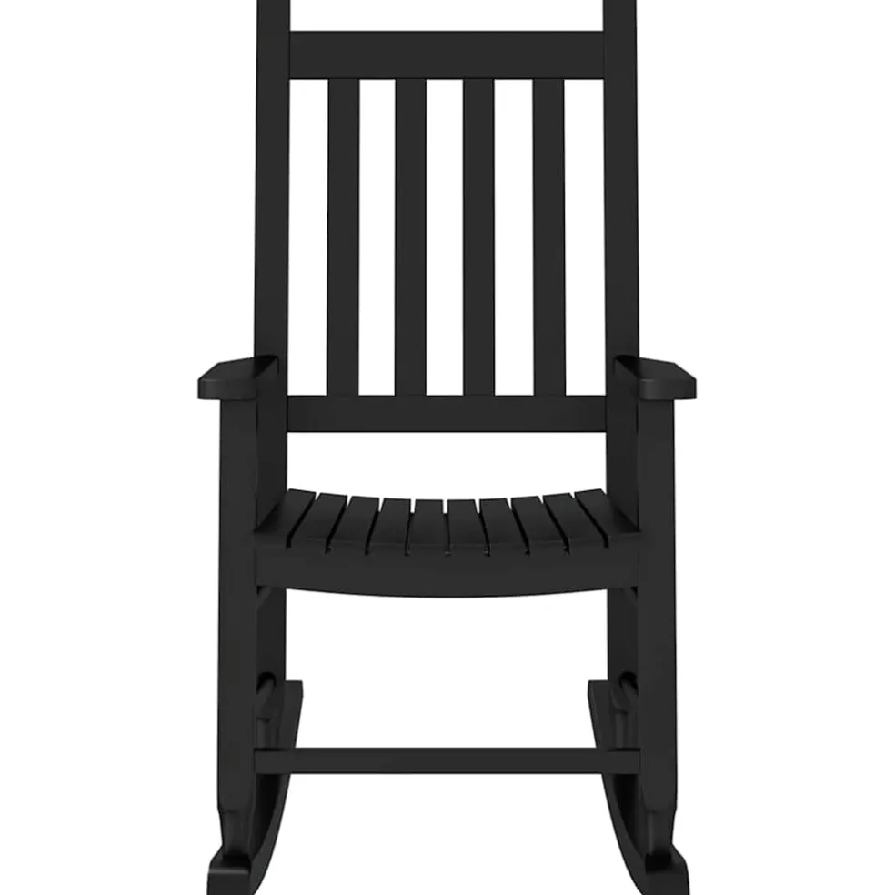 vidaXL Schommelstoelen 2 st voor kinderen massief populierenhout zwart