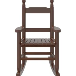 vidaXL Schommelstoelen 2 st voor kinderen massief populierenhout bruin