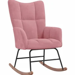 vidaXL Schommelstoel fluweel roze