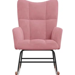 vidaXL Schommelstoel fluweel roze