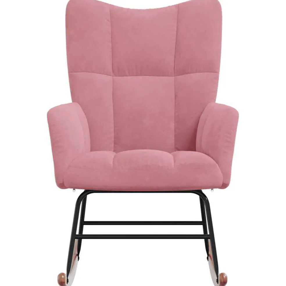 vidaXL Schommelstoel fluweel roze