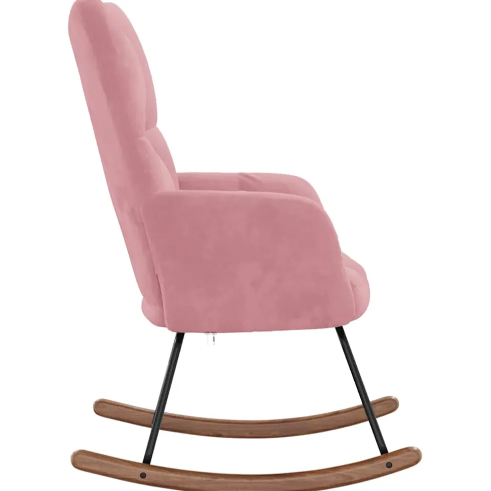 vidaXL Schommelstoel fluweel roze