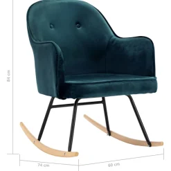 vidaXL Schommelstoel fluweel blauw