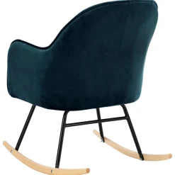vidaXL Schommelstoel fluweel blauw