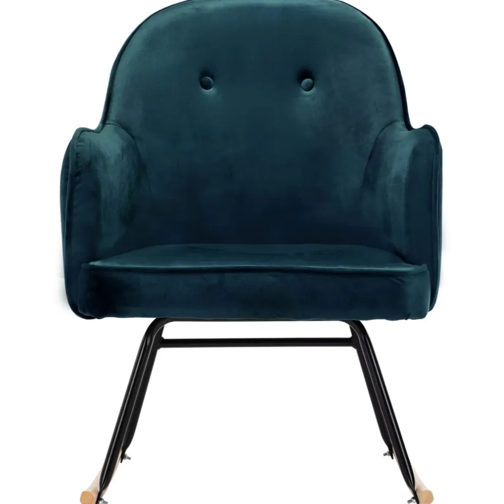 vidaXL Schommelstoel fluweel blauw