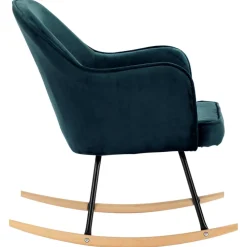 vidaXL Schommelstoel fluweel blauw